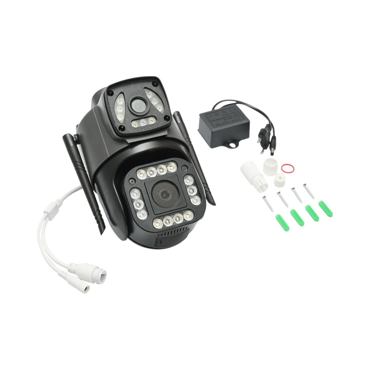 Camera de supraveghere lentila duala 4MP 1080P, WIFI & 4G, PTZ cu senzor de miscare, detectie umana si aplicatie V380 Pro